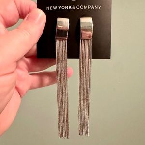 NWT New York & Company Silver Dangle Earrings